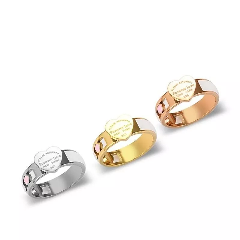 Fashion Hollow Colorful Heart Rings Stainless Steel Big Heart Tag White Shell Ring For Women Girls Female Men Wedding Jewelry Fashion Hollow Colorful Heart Rings Stainless Steel Big Heart Tag White Shell Ring For Women Girls Female Men Wedding Jewelry